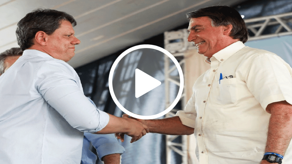 “Líder gigante”, diz Tarcísio sobre Bolsonaro em publicação nas redes