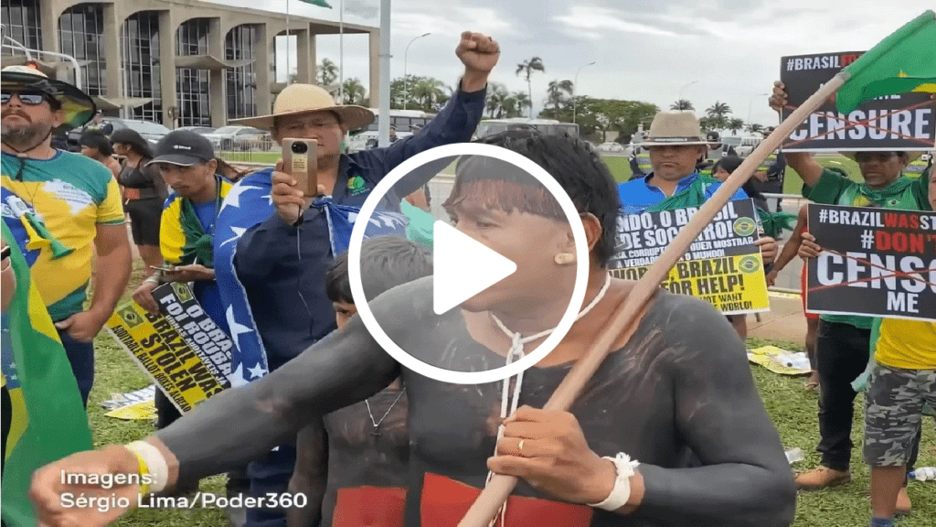 Indígenas participam de atos contra Lula em Brasília
