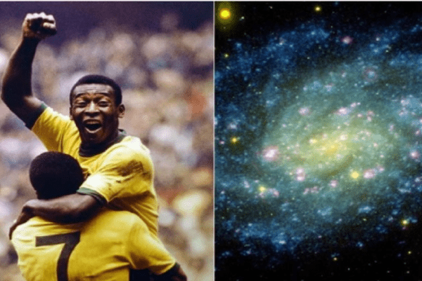 Nasa faz homenagem a Pelé com foto de galáxia verde e amarela